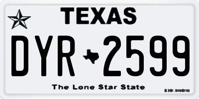 TX license plate DYR2599