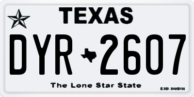 TX license plate DYR2607