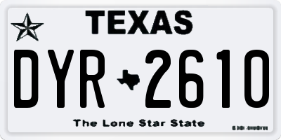 TX license plate DYR2610