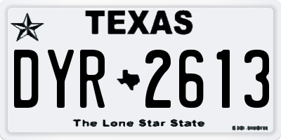 TX license plate DYR2613