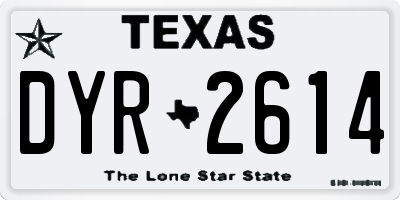TX license plate DYR2614