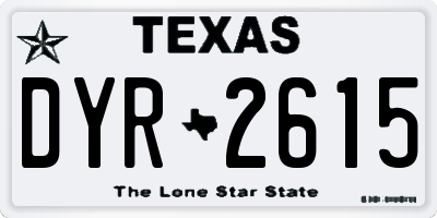 TX license plate DYR2615