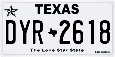 TX license plate DYR2618