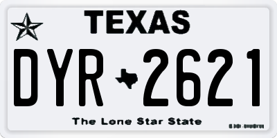 TX license plate DYR2621