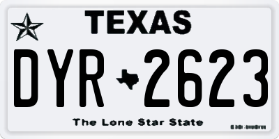 TX license plate DYR2623