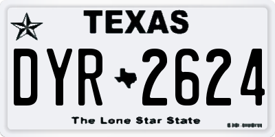 TX license plate DYR2624