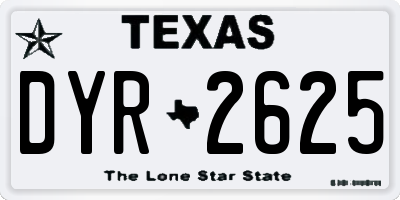 TX license plate DYR2625