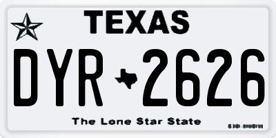 TX license plate DYR2626