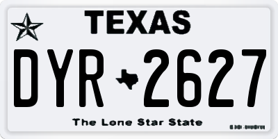 TX license plate DYR2627