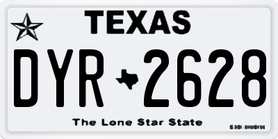 TX license plate DYR2628