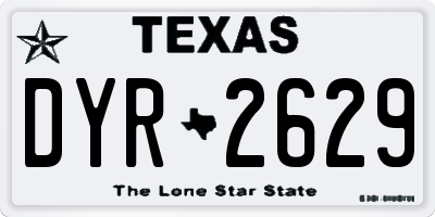 TX license plate DYR2629