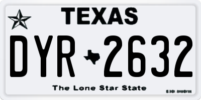 TX license plate DYR2632