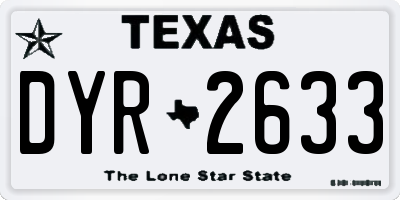 TX license plate DYR2633