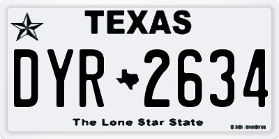 TX license plate DYR2634