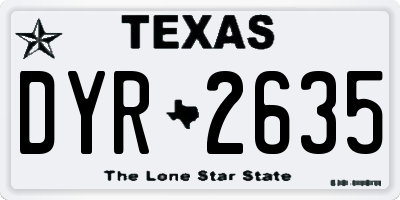 TX license plate DYR2635