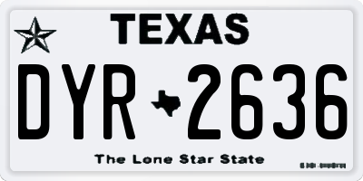 TX license plate DYR2636