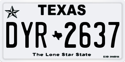 TX license plate DYR2637
