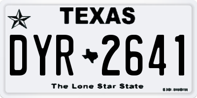 TX license plate DYR2641