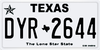 TX license plate DYR2644