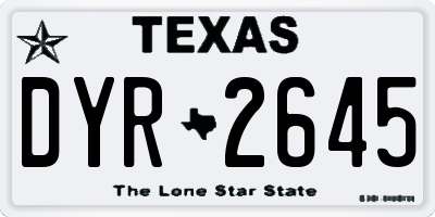 TX license plate DYR2645