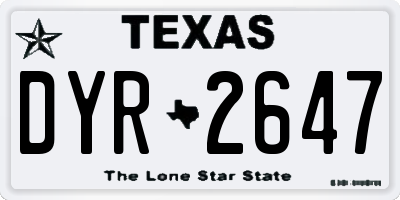 TX license plate DYR2647