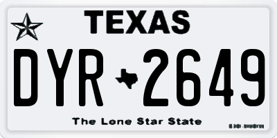 TX license plate DYR2649