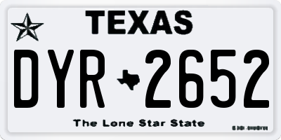 TX license plate DYR2652
