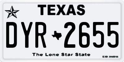 TX license plate DYR2655
