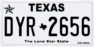TX license plate DYR2656