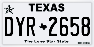 TX license plate DYR2658