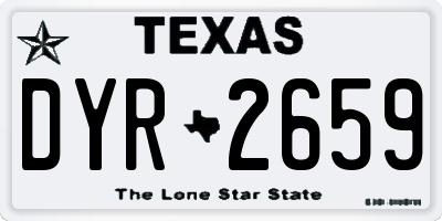 TX license plate DYR2659