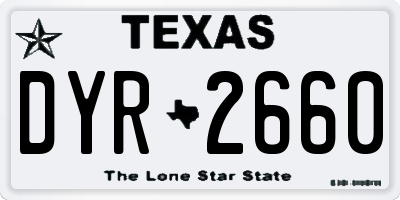 TX license plate DYR2660
