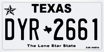 TX license plate DYR2661