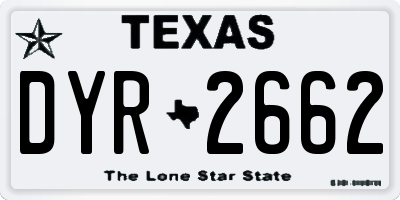 TX license plate DYR2662