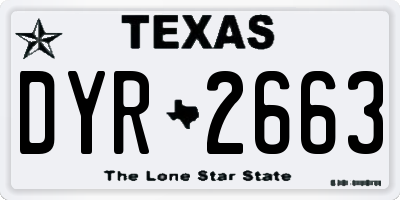 TX license plate DYR2663