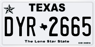 TX license plate DYR2665
