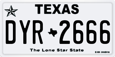 TX license plate DYR2666