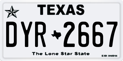 TX license plate DYR2667
