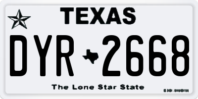 TX license plate DYR2668