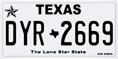 TX license plate DYR2669