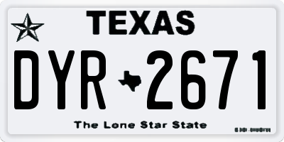 TX license plate DYR2671