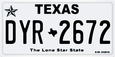 TX license plate DYR2672