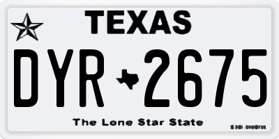 TX license plate DYR2675