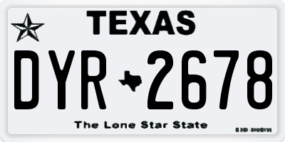 TX license plate DYR2678