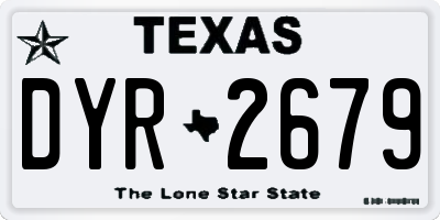 TX license plate DYR2679