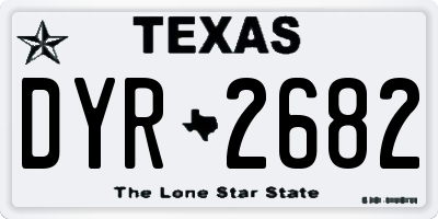 TX license plate DYR2682
