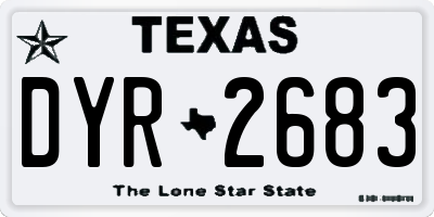 TX license plate DYR2683