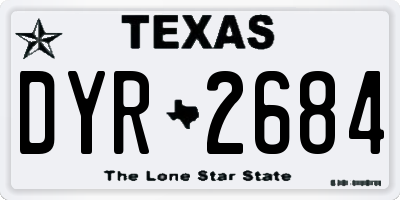 TX license plate DYR2684