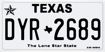 TX license plate DYR2689