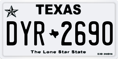 TX license plate DYR2690